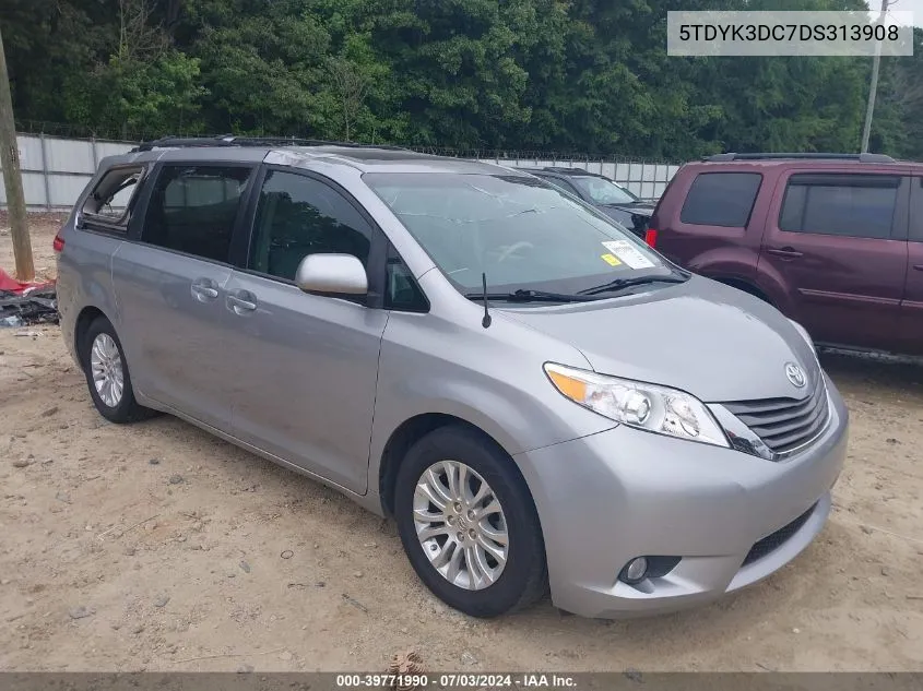 2013 Toyota Sienna Xle V6 8 Passenger VIN: 5TDYK3DC7DS313908 Lot: 39771990