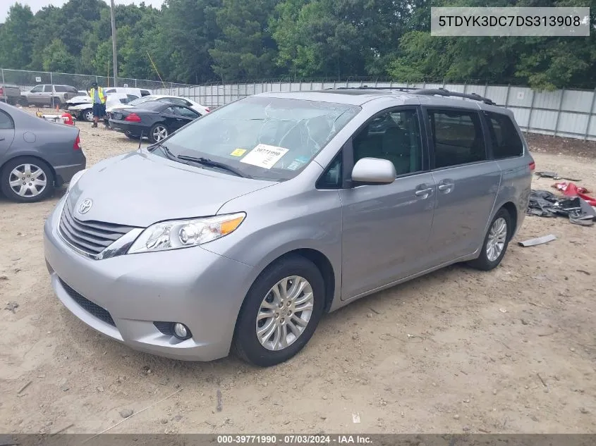 2013 Toyota Sienna Xle V6 8 Passenger VIN: 5TDYK3DC7DS313908 Lot: 39771990