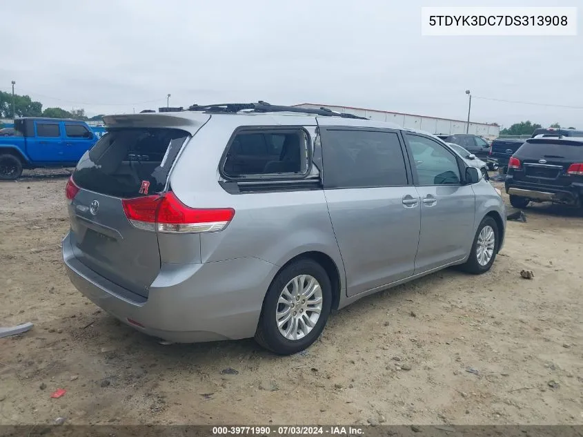 2013 Toyota Sienna Xle V6 8 Passenger VIN: 5TDYK3DC7DS313908 Lot: 39771990