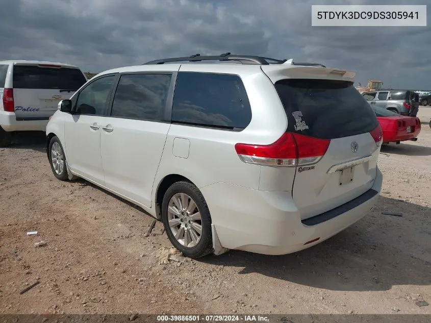 2013 Toyota Sienna Limited V6 7 Passenger VIN: 5TDYK3DC9DS305941 Lot: 39886501