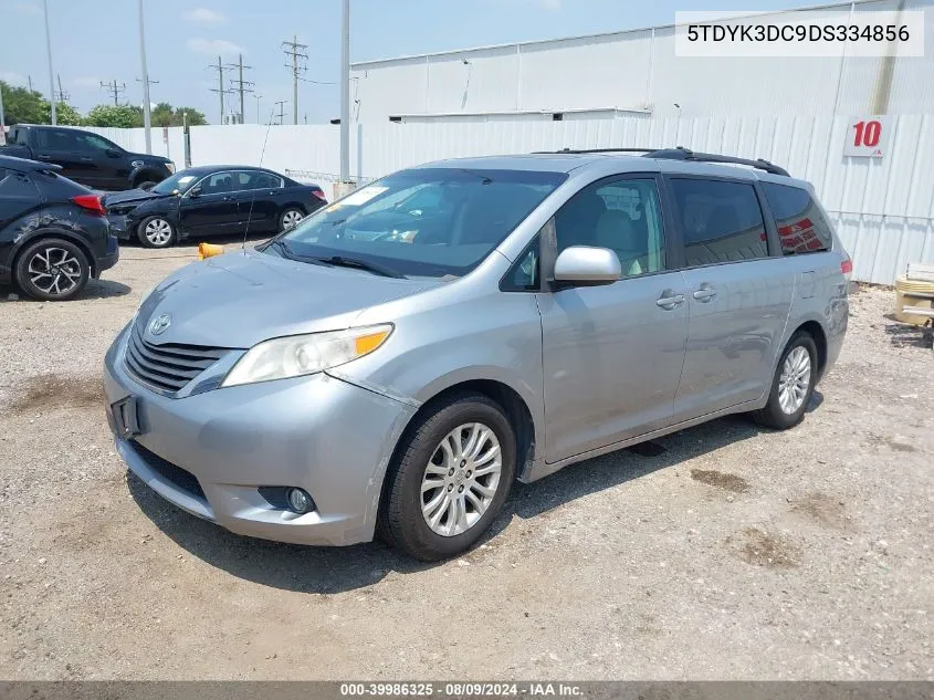 2013 Toyota Sienna Xle V6 8 Passenger VIN: 5TDYK3DC9DS334856 Lot: 39986325