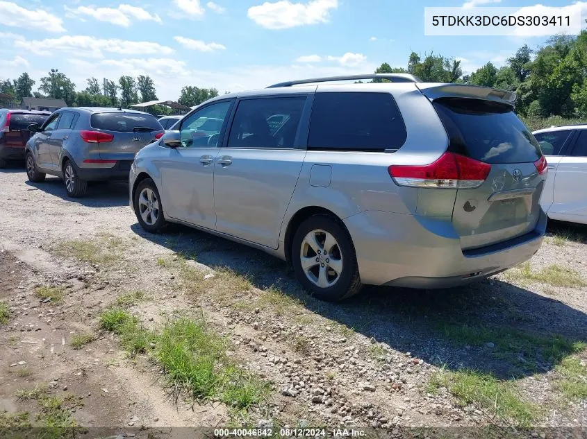 5TDKK3DC6DS303411 2013 Toyota Sienna Le V6 8 Passenger