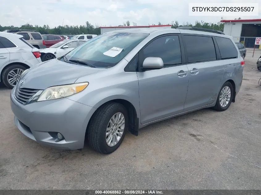 5TDYK3DC7DS295507 2013 Toyota Sienna Xle V6 8 Passenger