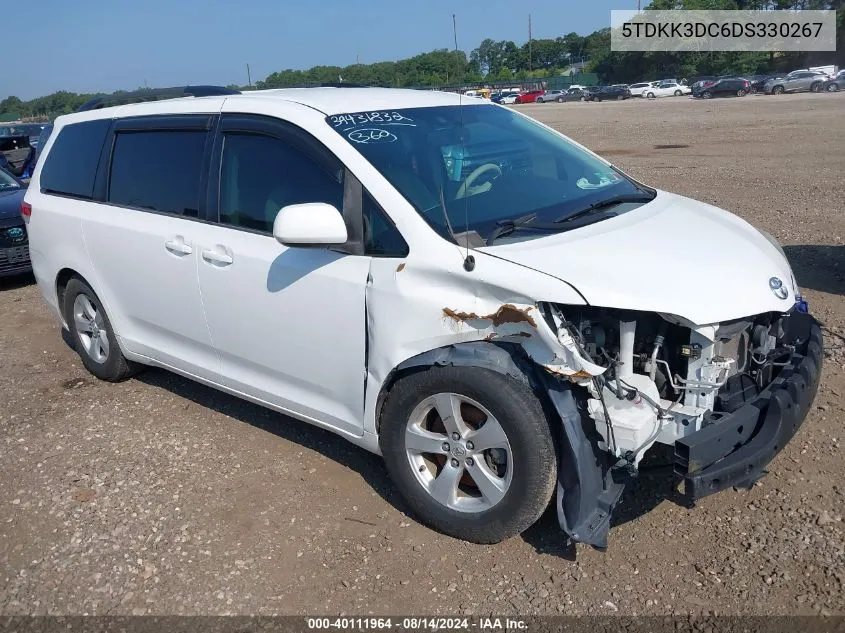 2013 Toyota Sienna Le V6 8 Passenger VIN: 5TDKK3DC6DS330267 Lot: 40111964