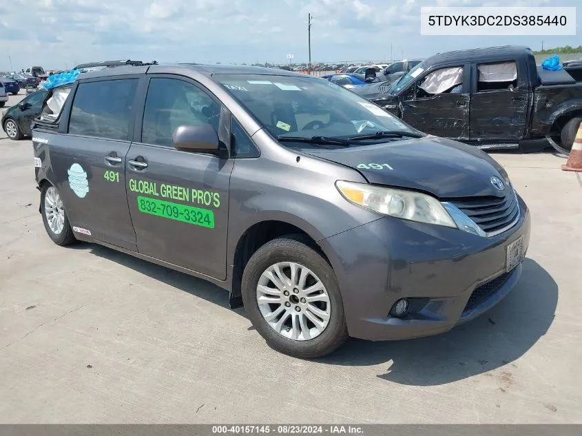 5TDYK3DC2DS385440 2013 Toyota Sienna Xle V6 8 Passenger