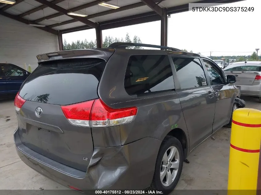 2013 Toyota Sienna Le V6 8 Passenger VIN: 5TDKK3DC9DS375249 Lot: 40175512