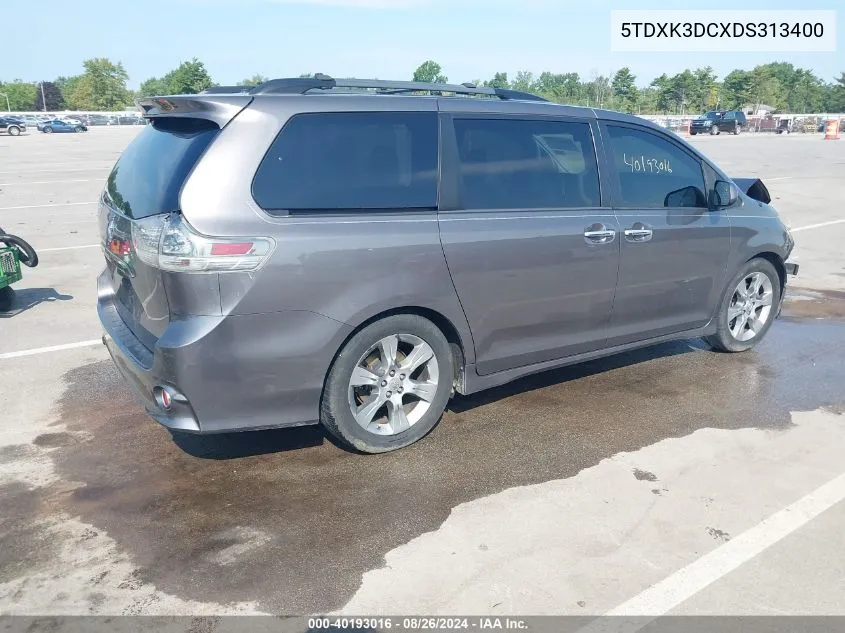 5TDXK3DCXDS313400 2013 Toyota Sienna Se 8 Passenger