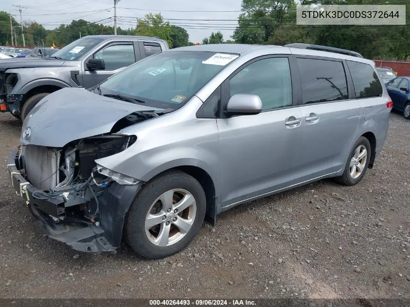 2013 Toyota Sienna Le V6 8 Passenger VIN: 5TDKK3DC0DS372644 Lot: 40264493