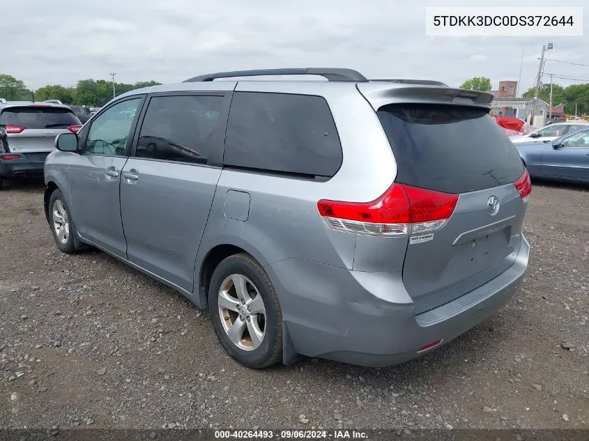 2013 Toyota Sienna Le V6 8 Passenger VIN: 5TDKK3DC0DS372644 Lot: 40264493