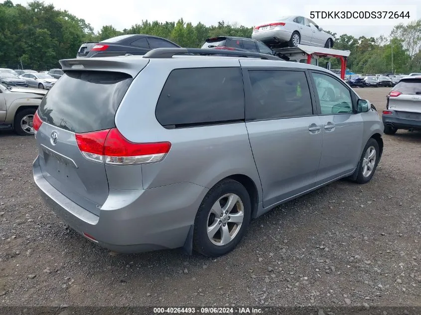 2013 Toyota Sienna Le V6 8 Passenger VIN: 5TDKK3DC0DS372644 Lot: 40264493