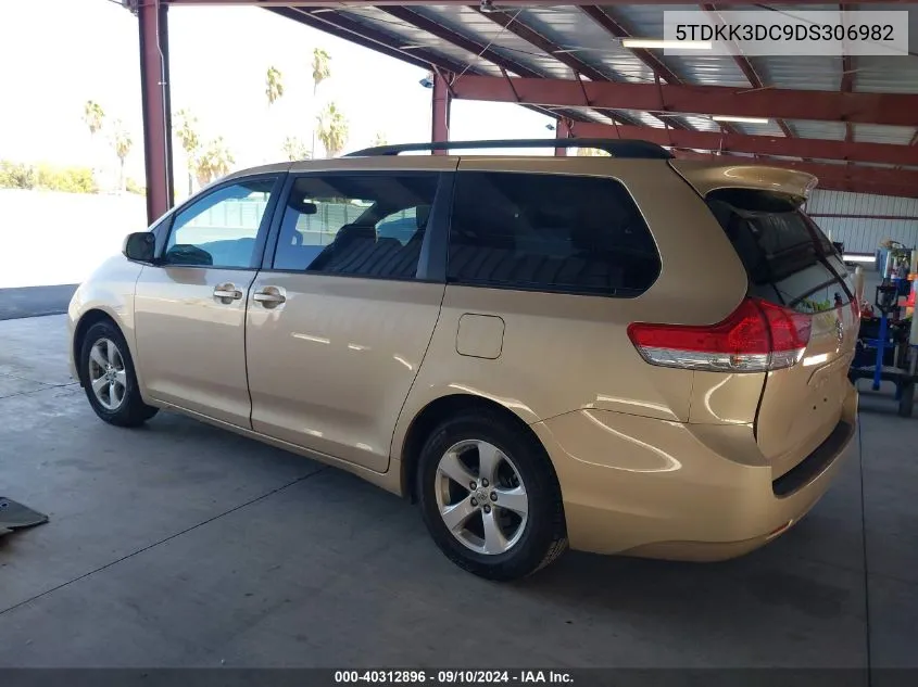 2013 Toyota Sienna Le V6 8 Passenger VIN: 5TDKK3DC9DS306982 Lot: 40312896