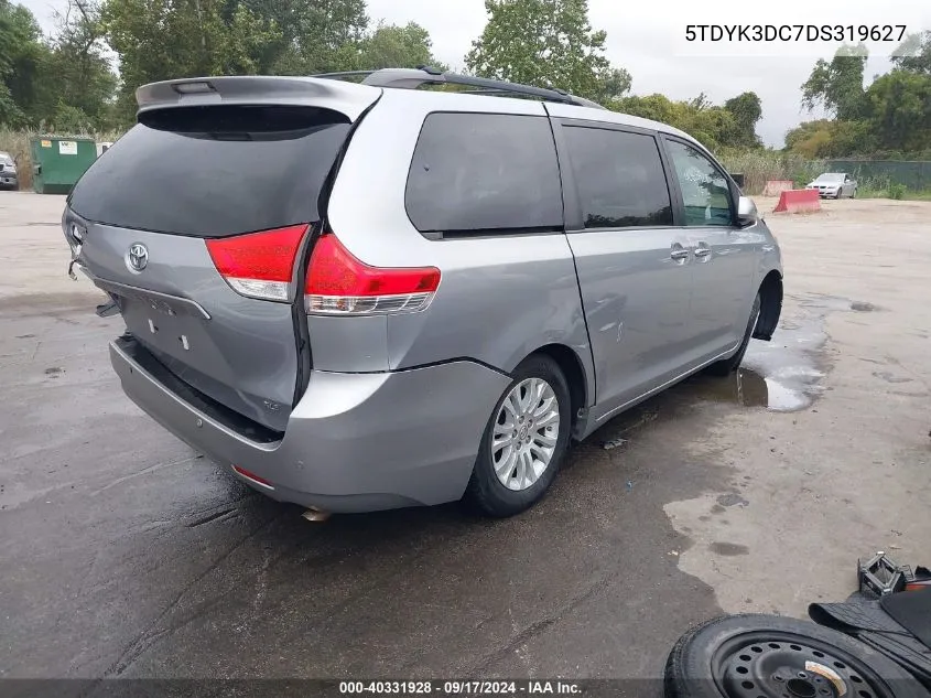 2013 Toyota Sienna Xle V6 8 Passenger VIN: 5TDYK3DC7DS319627 Lot: 40331928