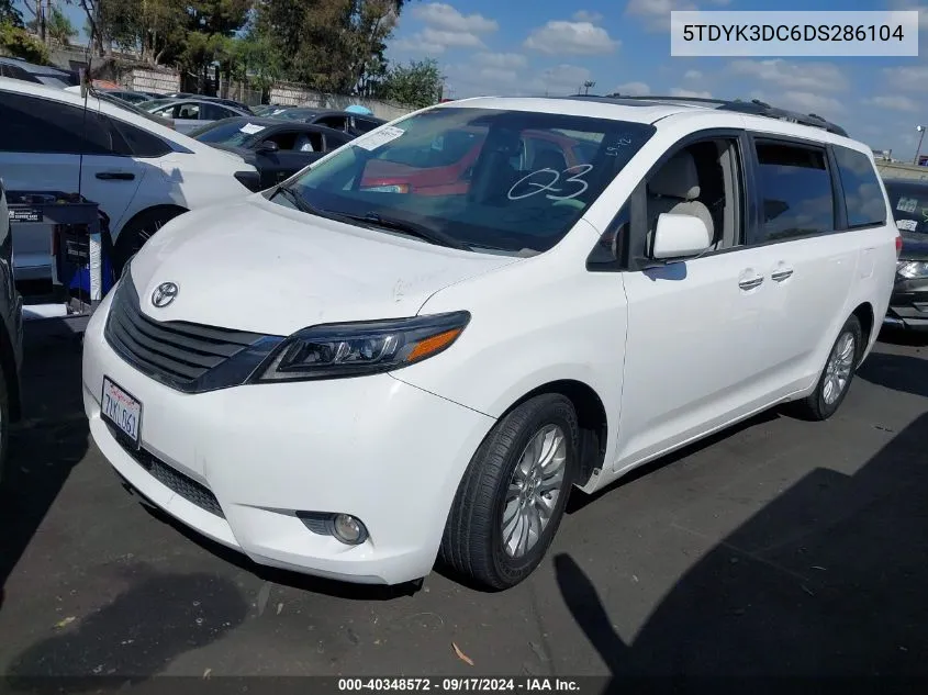 2013 Toyota Sienna Xle V6 8 Passenger VIN: 5TDYK3DC6DS286104 Lot: 40348572