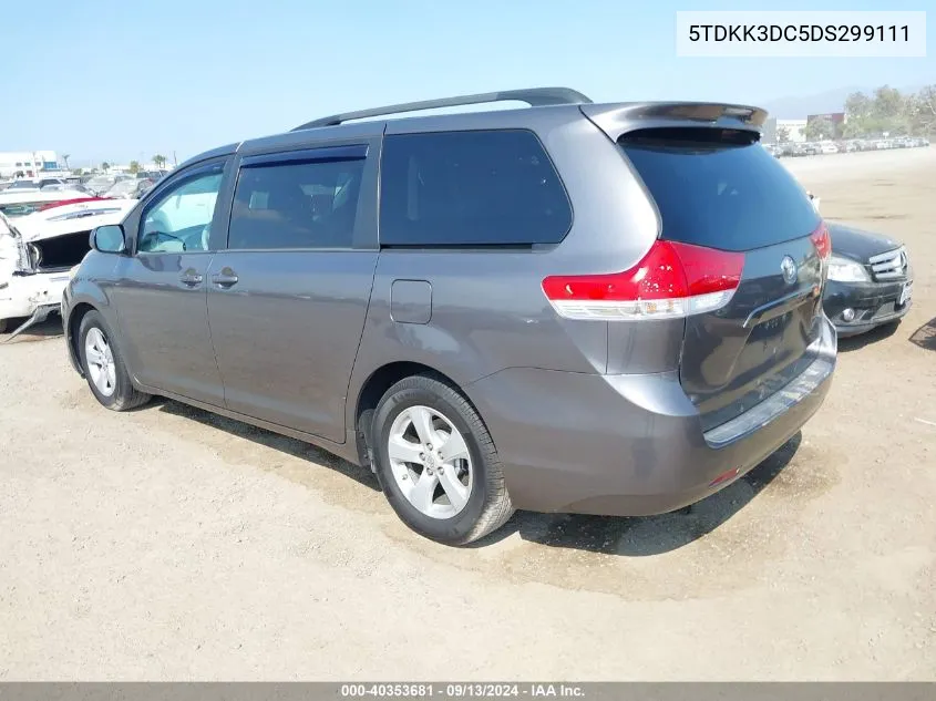 2013 Toyota Sienna Le V6 8 Passenger VIN: 5TDKK3DC5DS299111 Lot: 40353681