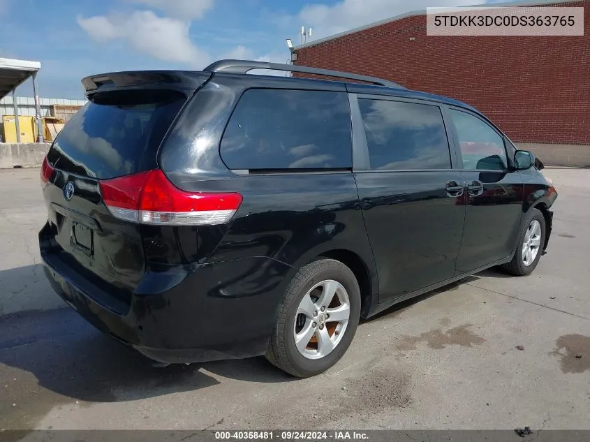 5TDKK3DC0DS363765 2013 Toyota Sienna Le