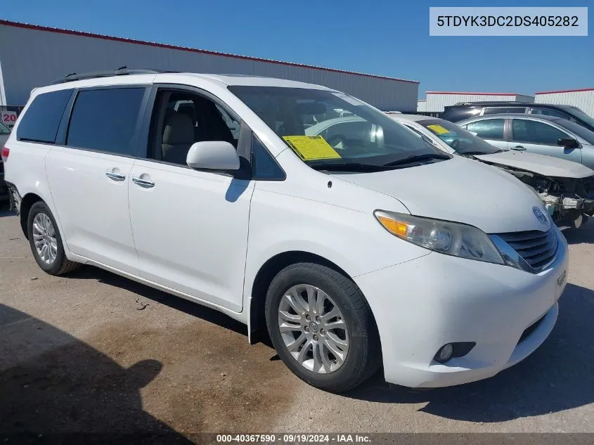 5TDYK3DC2DS405282 2013 Toyota Sienna Xle V6 8 Passenger