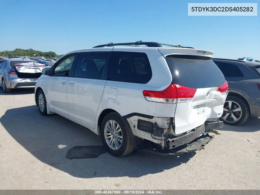 5TDYK3DC2DS405282 2013 Toyota Sienna Xle V6 8 Passenger