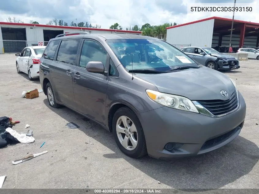 5TDKK3DC3DS393150 2013 Toyota Sienna Le V6 8 Passenger