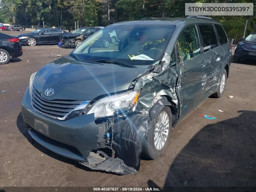 2013 Toyota Sienna Xle V6 8 Passenger VIN: 5TDYK3DC0DS395397 Lot: 40387637