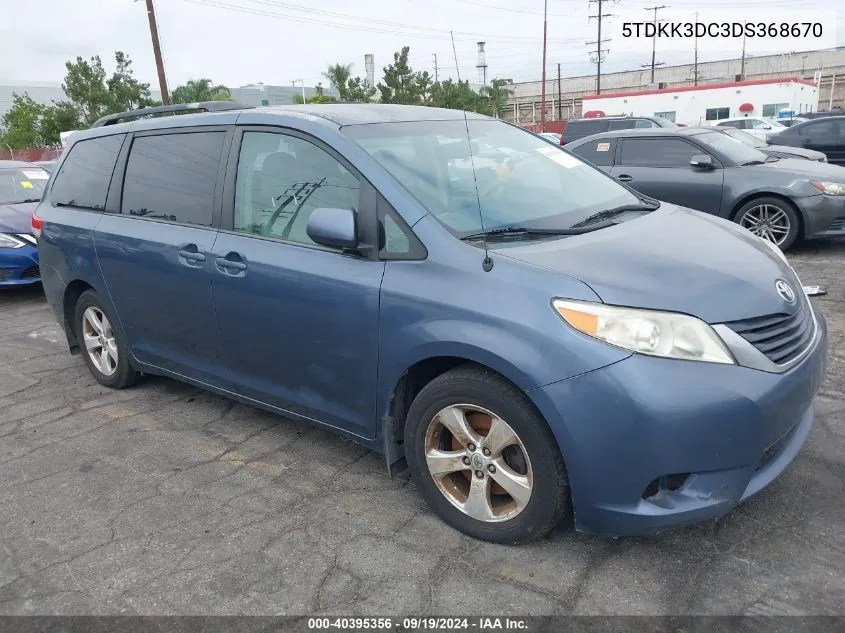 2013 Toyota Sienna Le V6 8 Passenger VIN: 5TDKK3DC3DS368670 Lot: 40395356