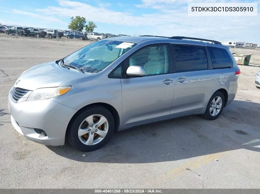 2013 Toyota Sienna Le VIN: 5TDKK3DC1DS305910 Lot: 40401268