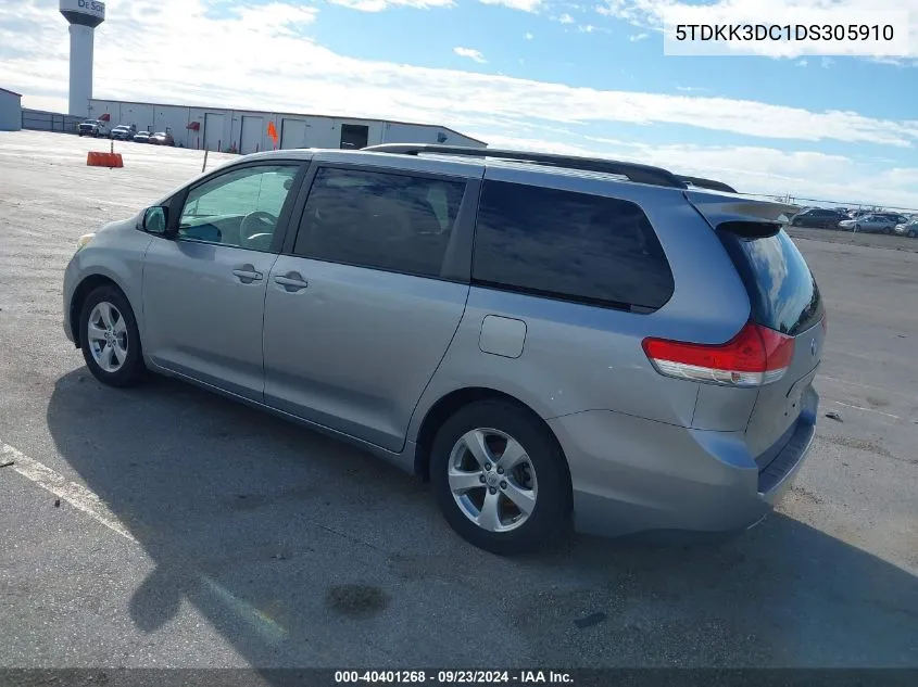 2013 Toyota Sienna Le VIN: 5TDKK3DC1DS305910 Lot: 40401268