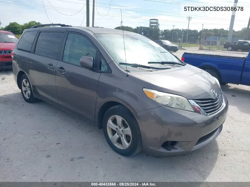 5TDKK3DC5DS308678 2013 Toyota Sienna Le V6 8 Passenger