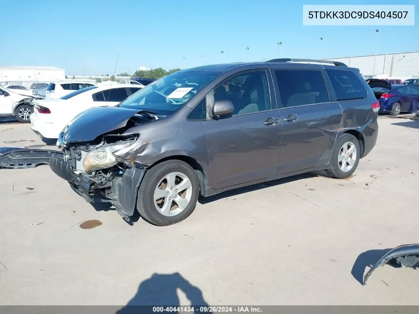 2013 Toyota Sienna Le V6 8 Passenger VIN: 5TDKK3DC9DS404507 Lot: 40441434