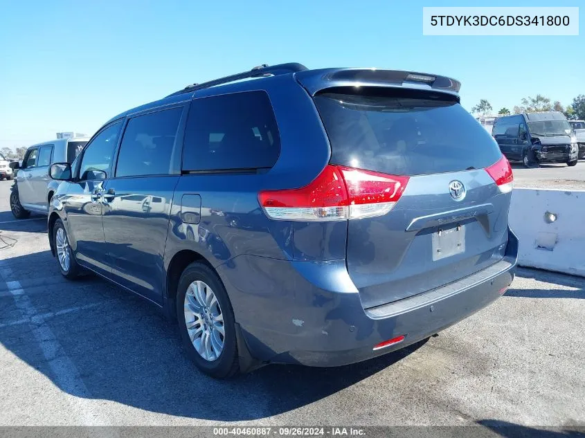 2013 Toyota Sienna Xle V6 8 Passenger VIN: 5TDYK3DC6DS341800 Lot: 40460887