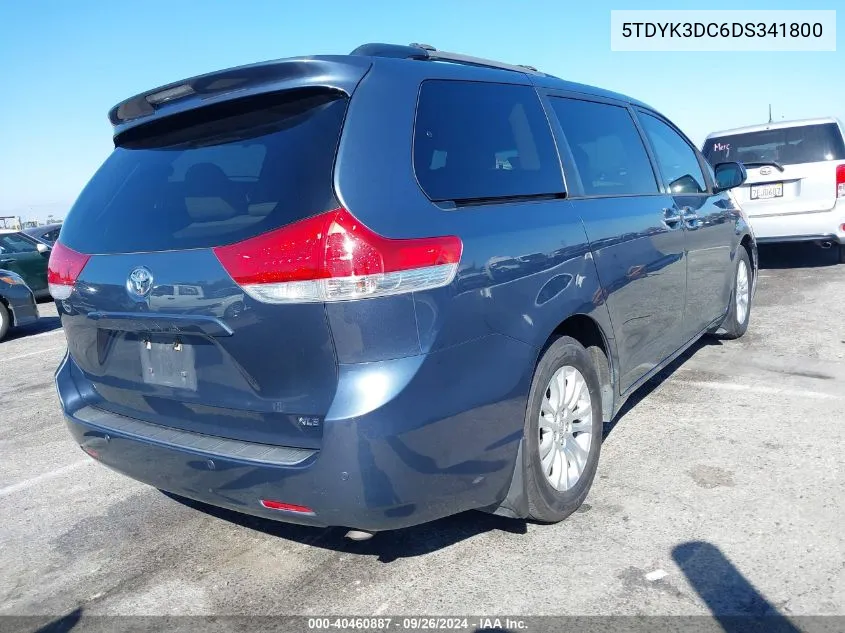 2013 Toyota Sienna Xle V6 8 Passenger VIN: 5TDYK3DC6DS341800 Lot: 40460887