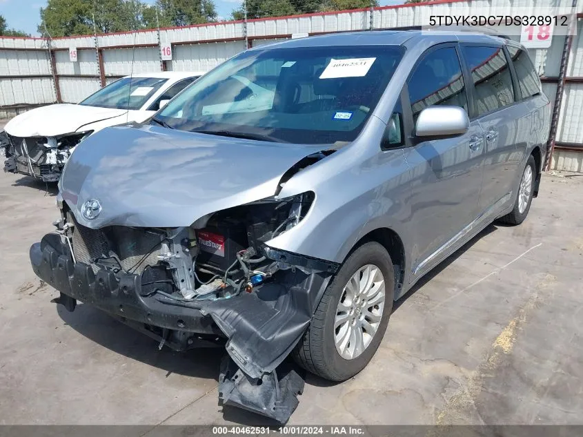 5TDYK3DC7DS328912 2013 Toyota Sienna Xle V6 8 Passenger