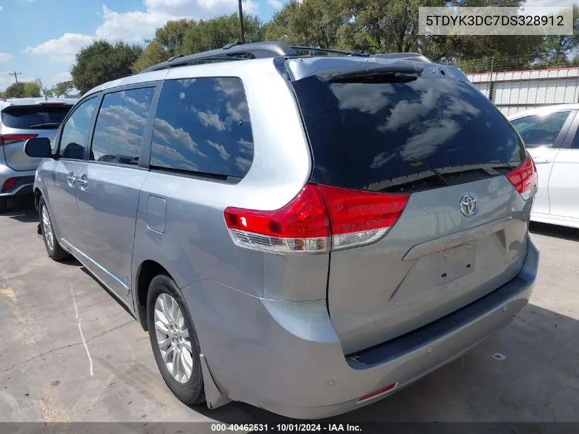 5TDYK3DC7DS328912 2013 Toyota Sienna Xle V6 8 Passenger