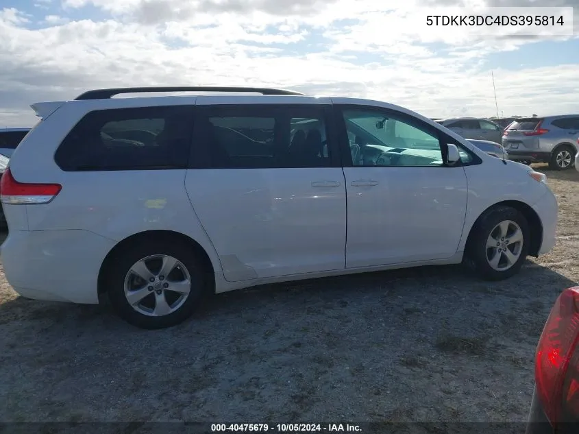 2013 Toyota Sienna Le V6 8 Passenger VIN: 5TDKK3DC4DS395814 Lot: 40475679