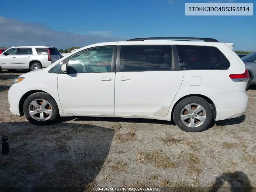 2013 Toyota Sienna Le V6 8 Passenger VIN: 5TDKK3DC4DS395814 Lot: 40475679