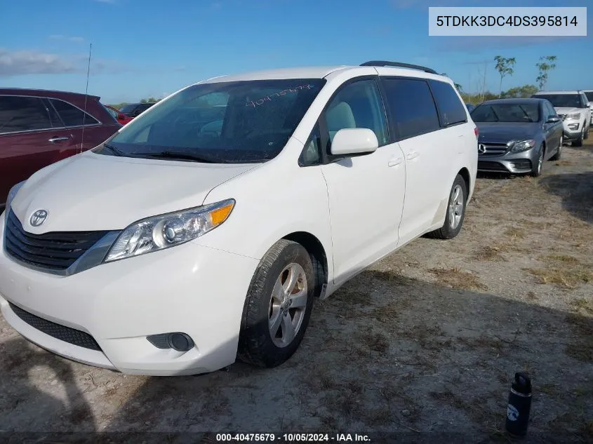 2013 Toyota Sienna Le V6 8 Passenger VIN: 5TDKK3DC4DS395814 Lot: 40475679