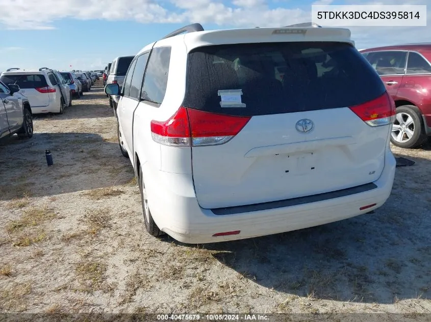 2013 Toyota Sienna Le V6 8 Passenger VIN: 5TDKK3DC4DS395814 Lot: 40475679