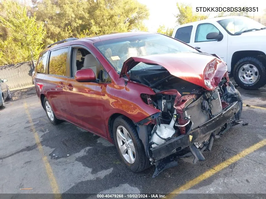 5TDKK3DC8DS348351 2013 Toyota Sienna Le V6 8 Passenger