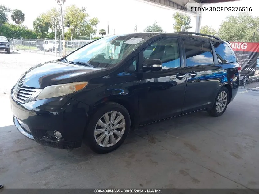 2013 Toyota Sienna Limited V6 7 Passenger VIN: 5TDYK3DC8DS376516 Lot: 40484665