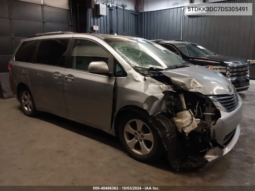 2013 Toyota Sienna Le V6 8 Passenger VIN: 5TDKK3DC7DS305491 Lot: 40486363