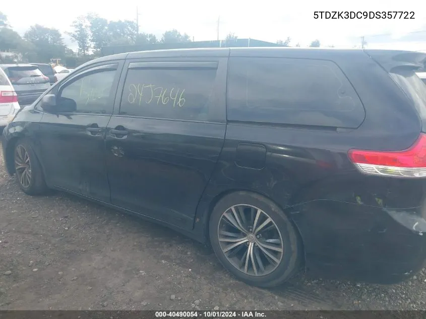 5TDZK3DC9DS357722 2013 Toyota Sienna L V6 7 Passenger