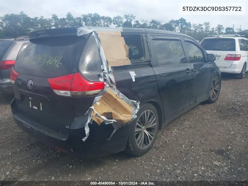 2013 Toyota Sienna L V6 7 Passenger VIN: 5TDZK3DC9DS357722 Lot: 40490054