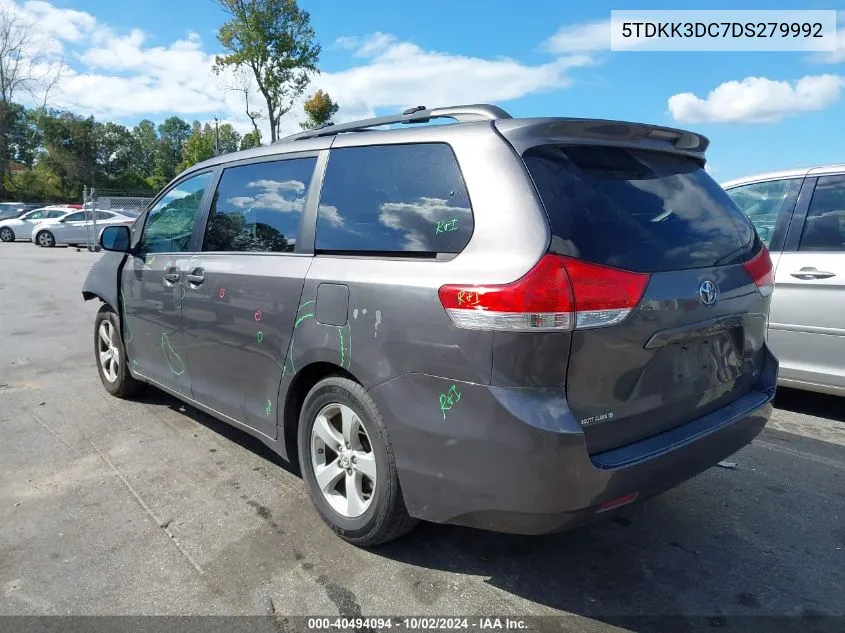 5TDKK3DC7DS279992 2013 Toyota Sienna Le V6 8 Passenger