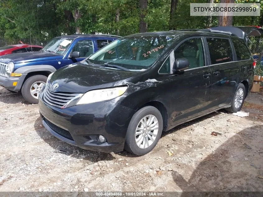 2013 Toyota Sienna Xle V6 8 Passenger VIN: 5TDYK3DC8DS299890 Lot: 40494868