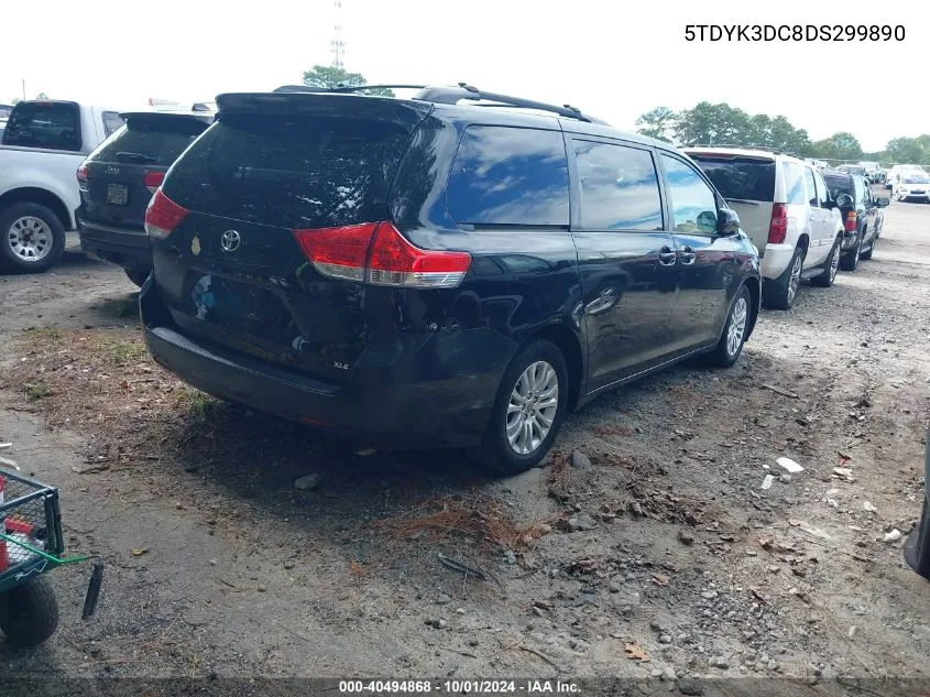 5TDYK3DC8DS299890 2013 Toyota Sienna Xle V6 8 Passenger