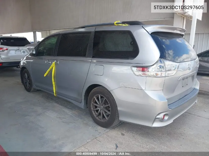 2013 Toyota Sienna Se 8 Passenger VIN: 5TDXK3DC1DS297605 Lot: 40509499