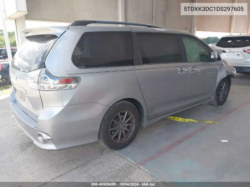 2013 Toyota Sienna Se 8 Passenger VIN: 5TDXK3DC1DS297605 Lot: 40509499