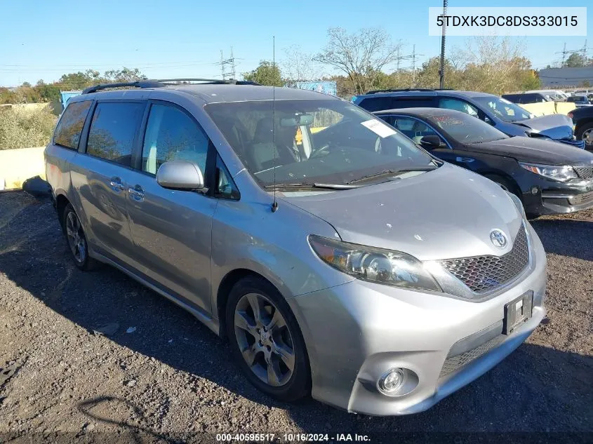 5TDXK3DC8DS333015 2013 Toyota Sienna Se 8 Passenger