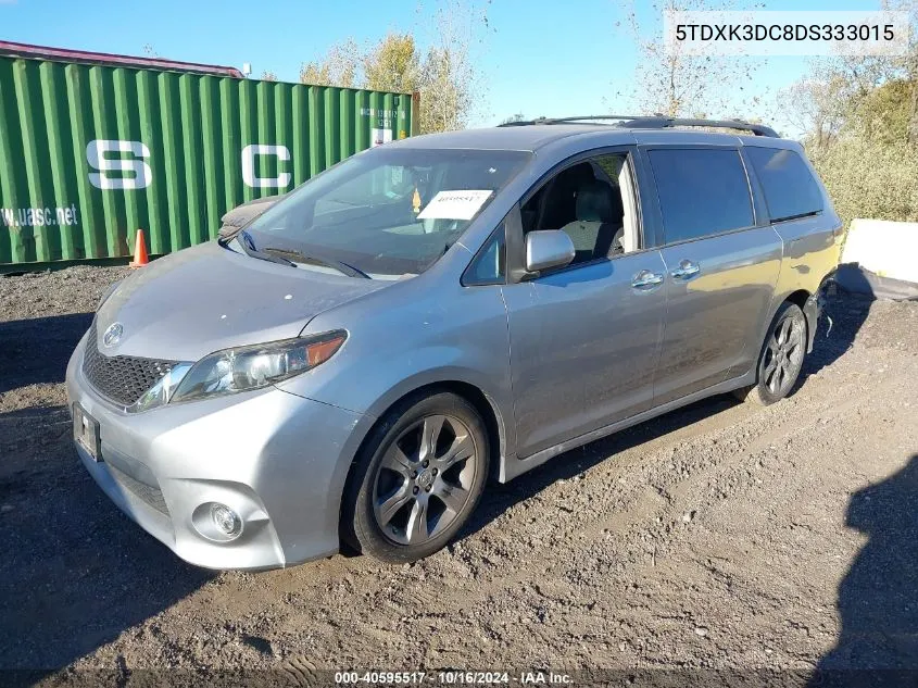 5TDXK3DC8DS333015 2013 Toyota Sienna Se 8 Passenger