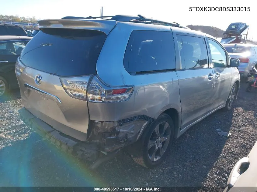 5TDXK3DC8DS333015 2013 Toyota Sienna Se 8 Passenger