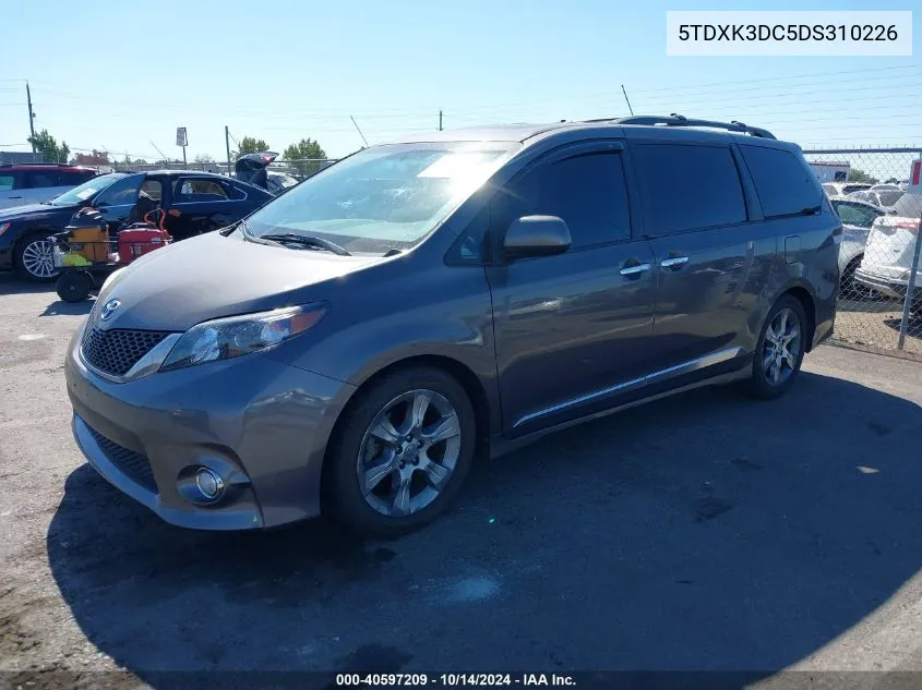 5TDXK3DC5DS310226 2013 Toyota Sienna Se 8 Passenger